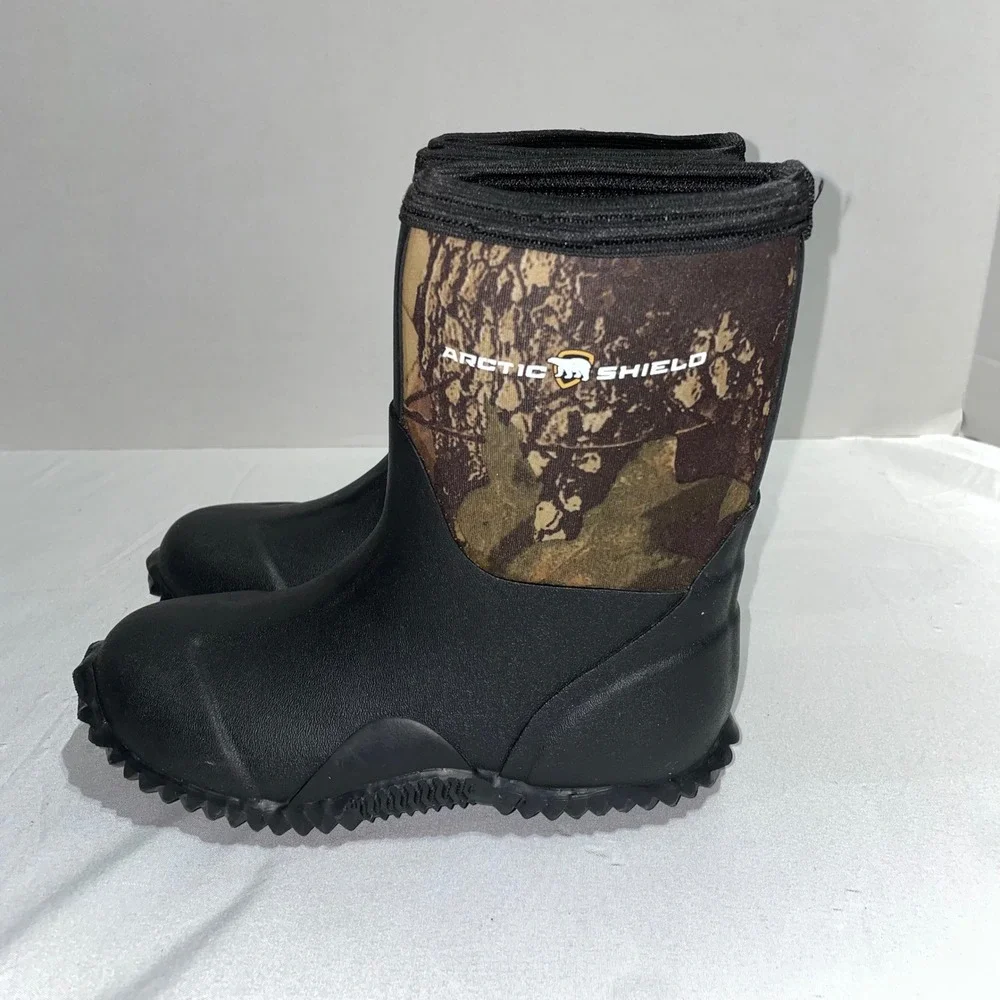 Arctic Shield Litter Kids Camo Neoprene Rubber Outdoor Boots Black Size 13